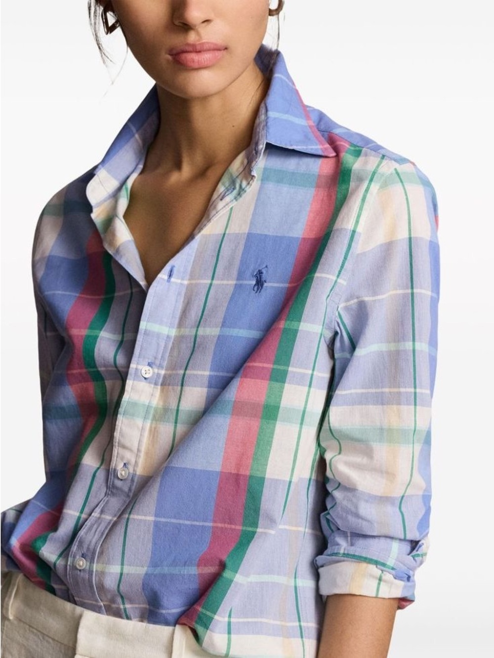 Ralph Lauren women’s classic fit Plaid Button-Down Shirt - size Medium